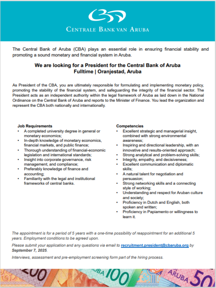 Vacancy President CBA 2025